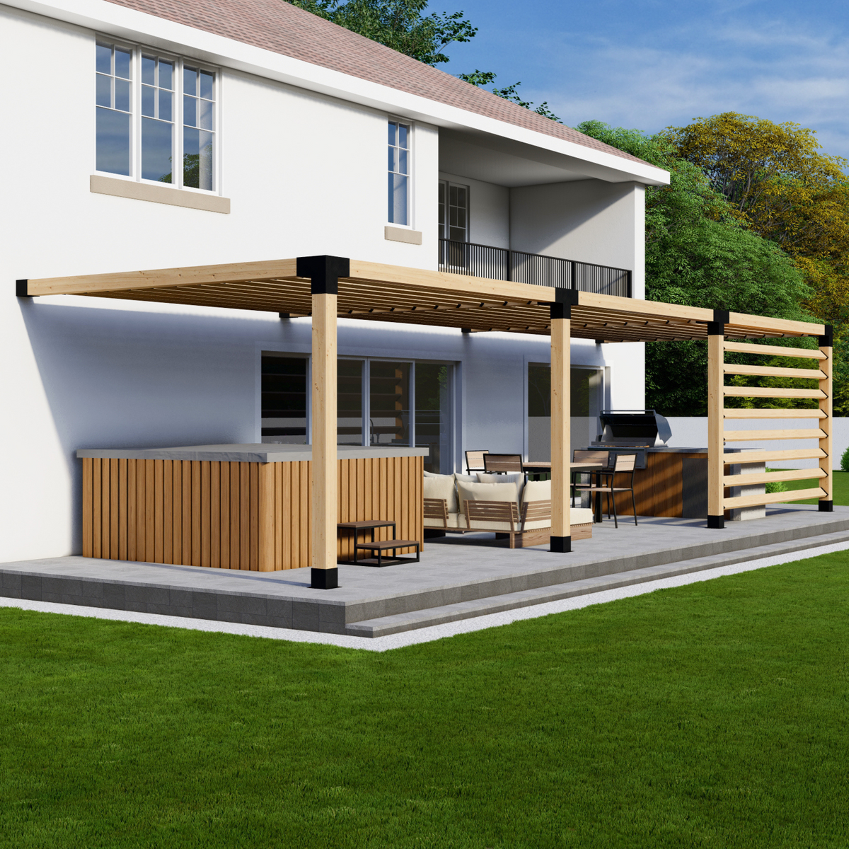 Bracket Kit for a Wood Deck Pergola