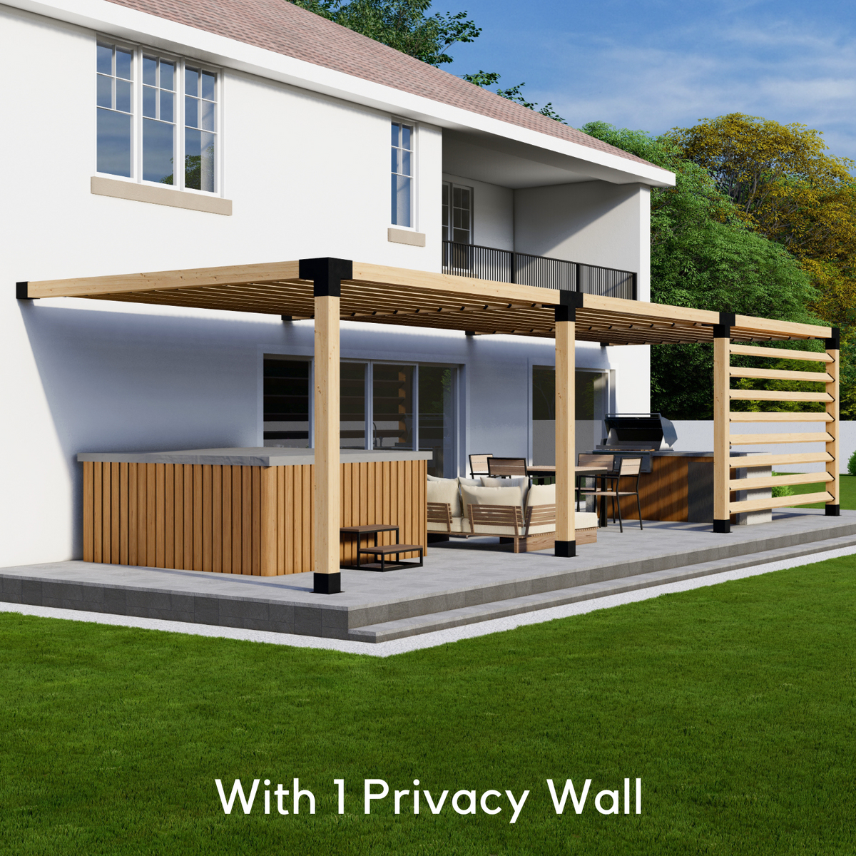 DIY Kit for a Large Pergola Attached to House