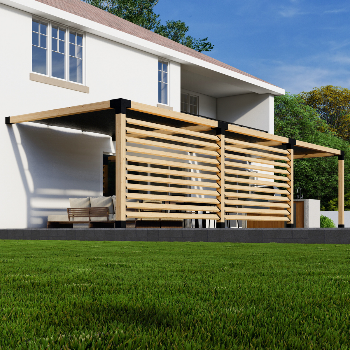 Kit for a Pergola Over Patio Door