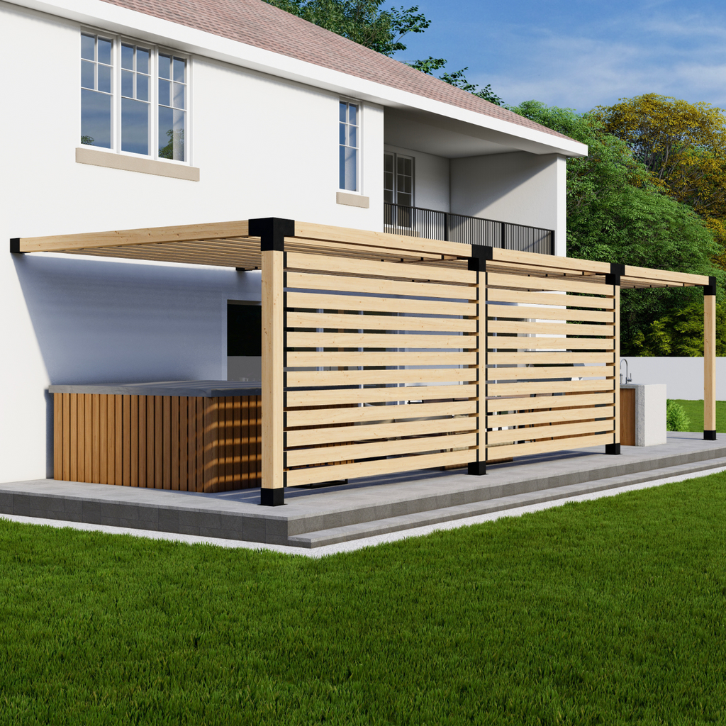 Kit for Covered Pergola With Sides