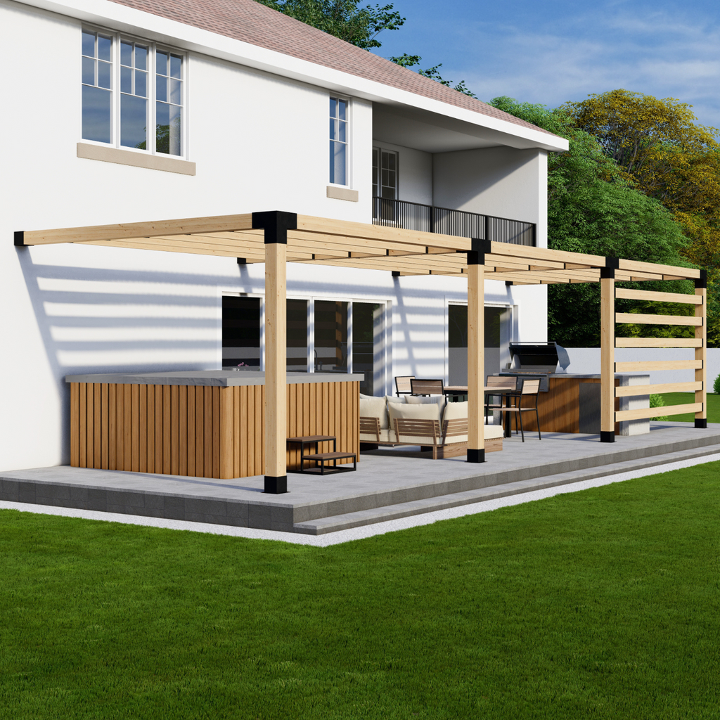 Kit for a Modern Pergola Attached to House