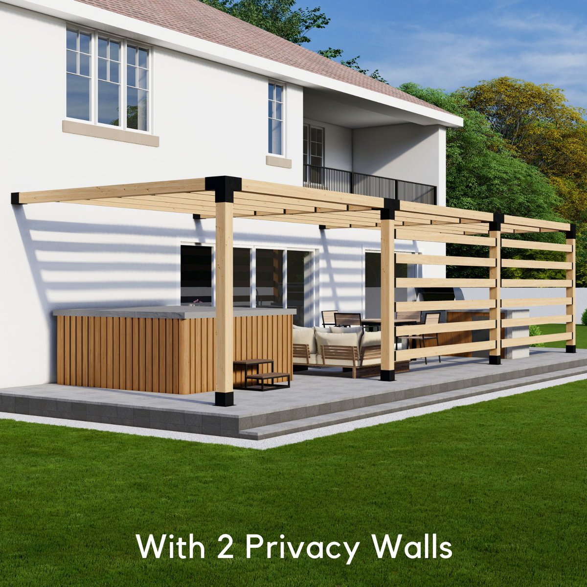 Kit for a Modern Pergola Attached to House