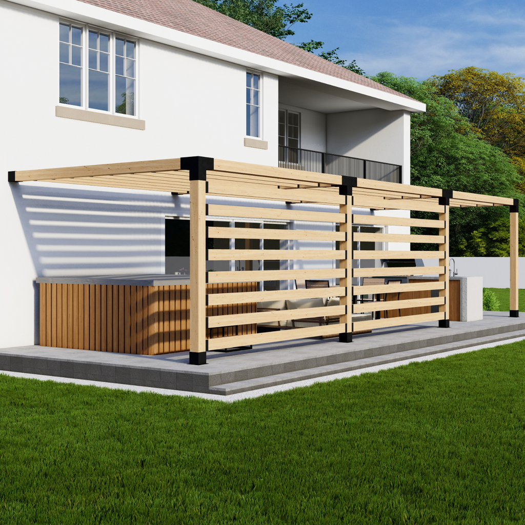 Kit for a Patio Pergola With Roof