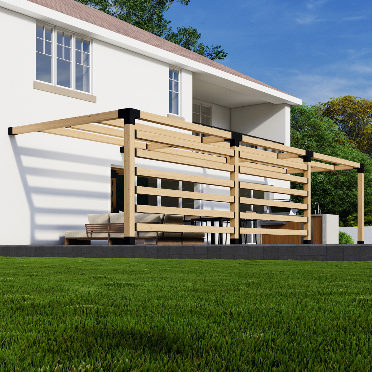 Kit for a Pergola on Back Porch