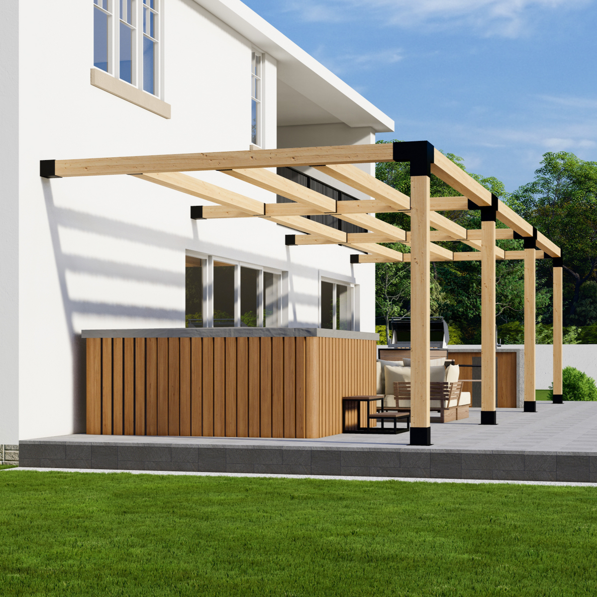 Bracket Kit for an Attached Wood Pergola