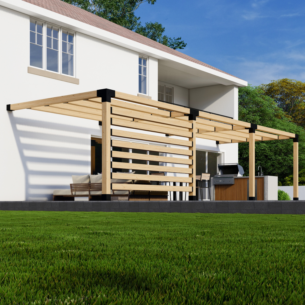 Kit for Building a Pergola on Deck With Roof