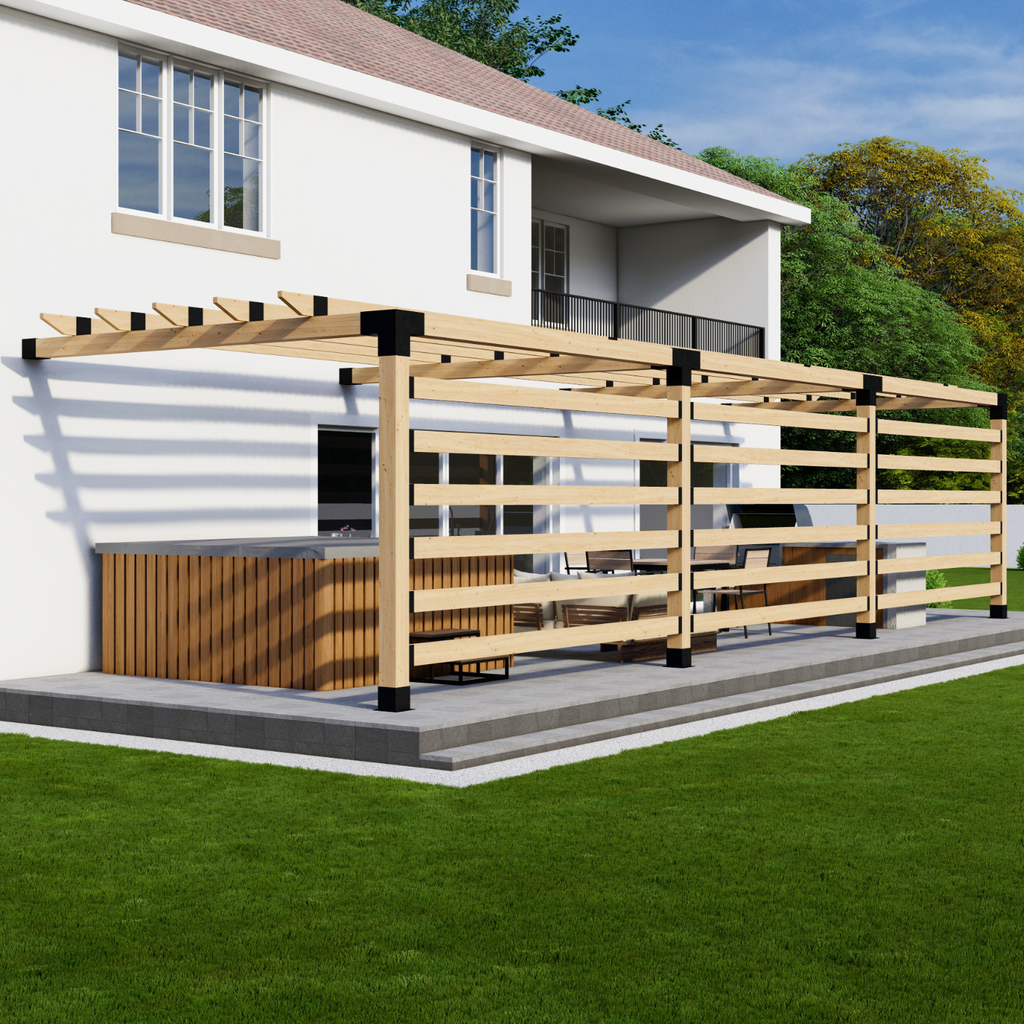 Kit for a Patio Pergola Attached to House