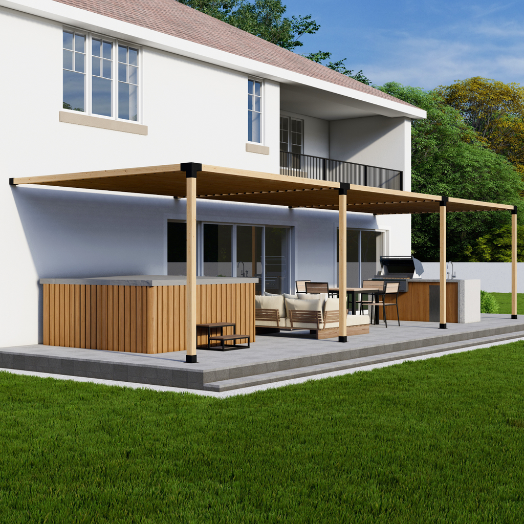Bracket Kit for a Wooden Wall-Mounted Pergola