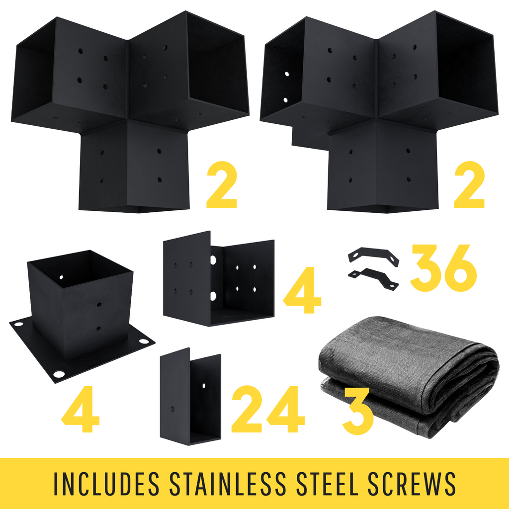 Bracket Kit for a Cedar Deck Pergola (or Other Wood)