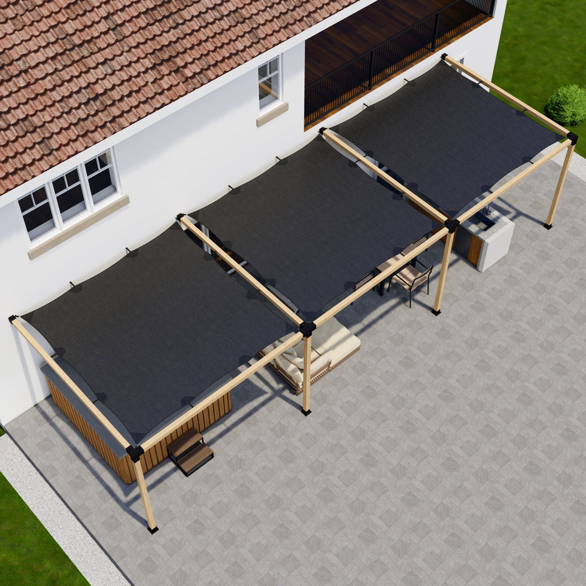 Kit for a Pergola w/ Sail Shade Canopies