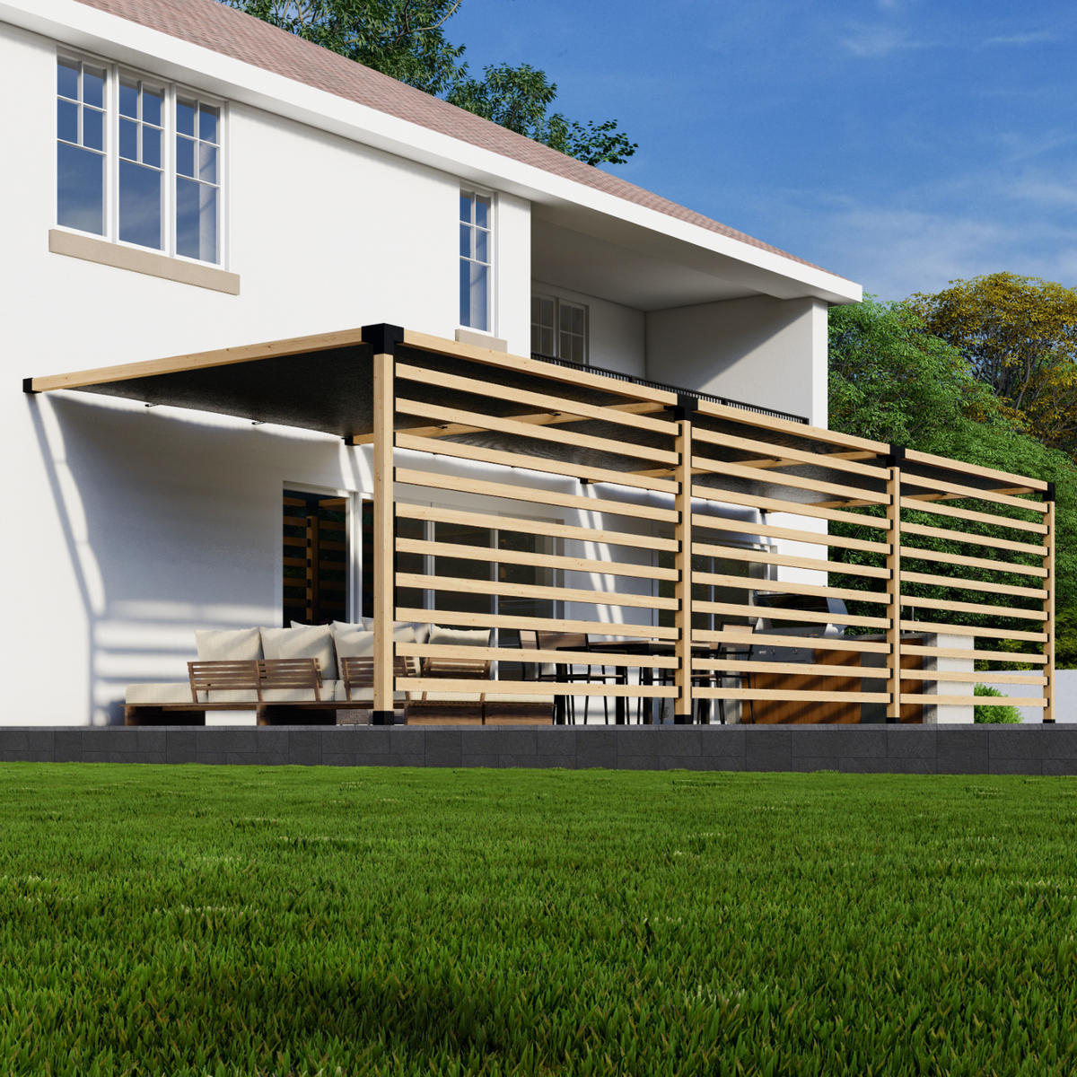Red Cedar Pergola Kit (4x4 or 6x6 Steel Brackets)