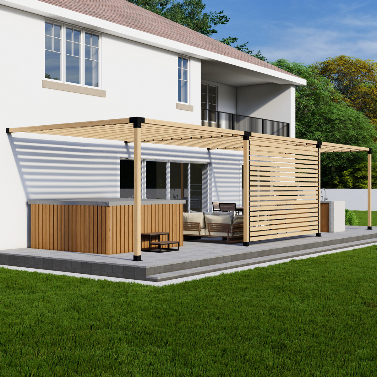 DIY Attached Pergola Kit