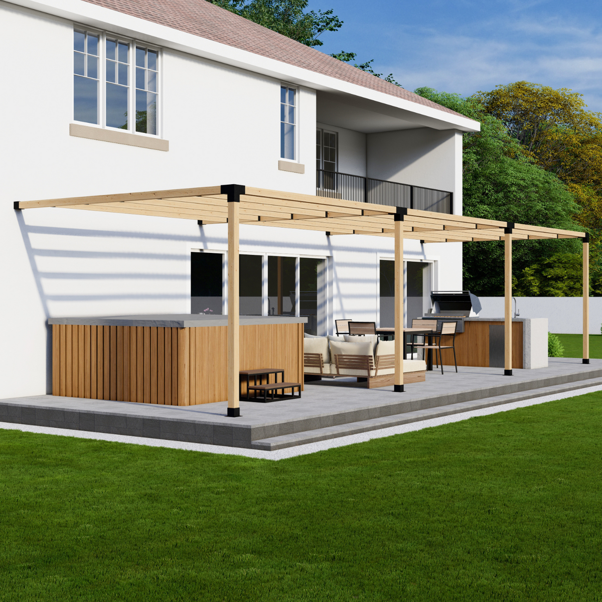 DIY Kit for Covered Deck Pergola