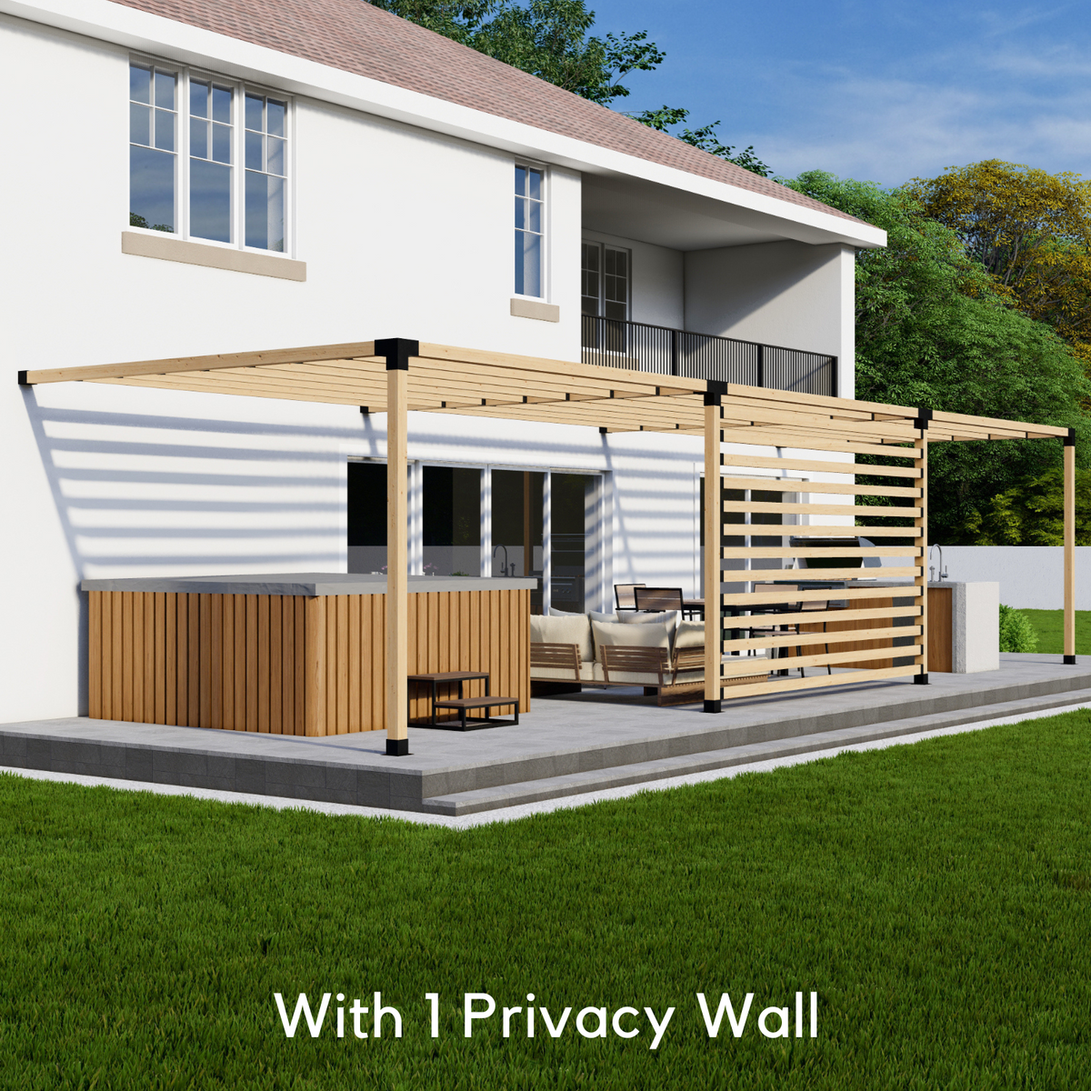 Bracket Kit for a Wood Pergola With Black Hardware