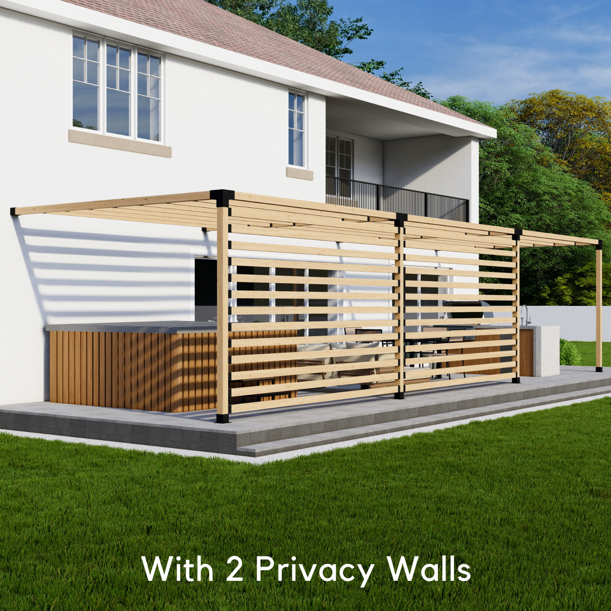 Bracket Kit for a Wooden Pergola Off House