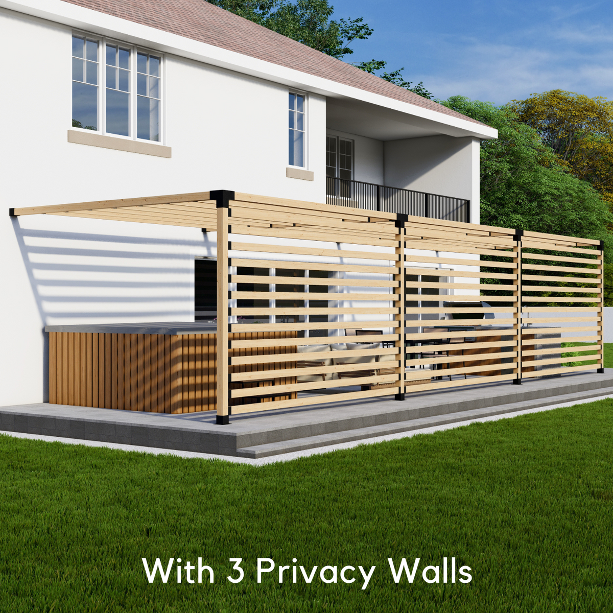 Kit for a Deck / Hot Tub Pergola With Roof