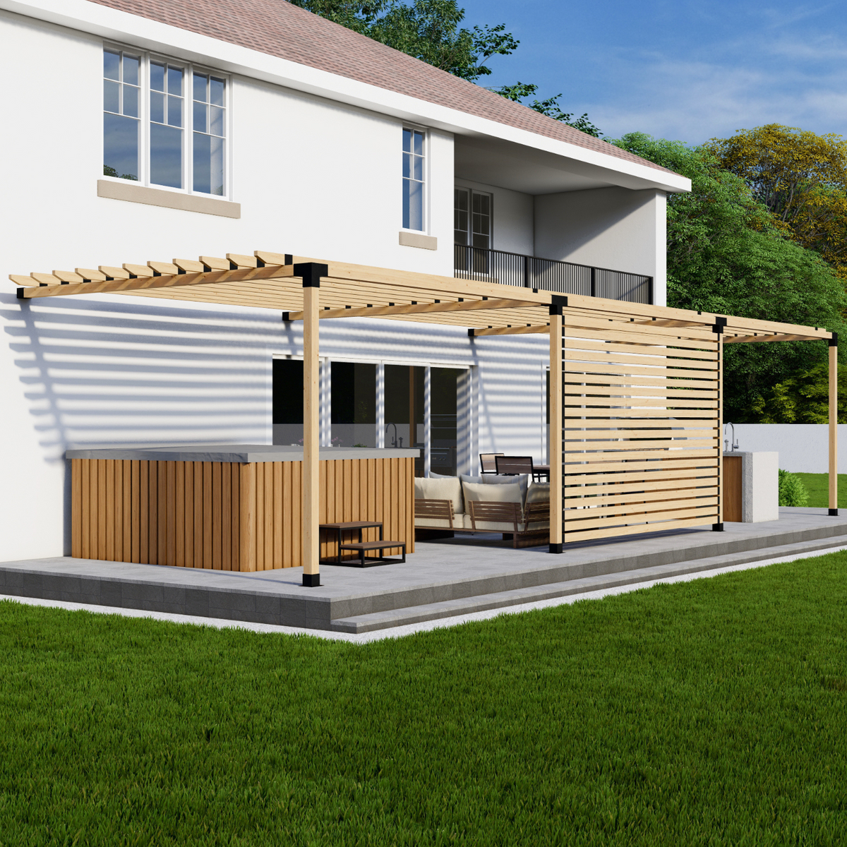 Outdoor Attached Pergola Kit