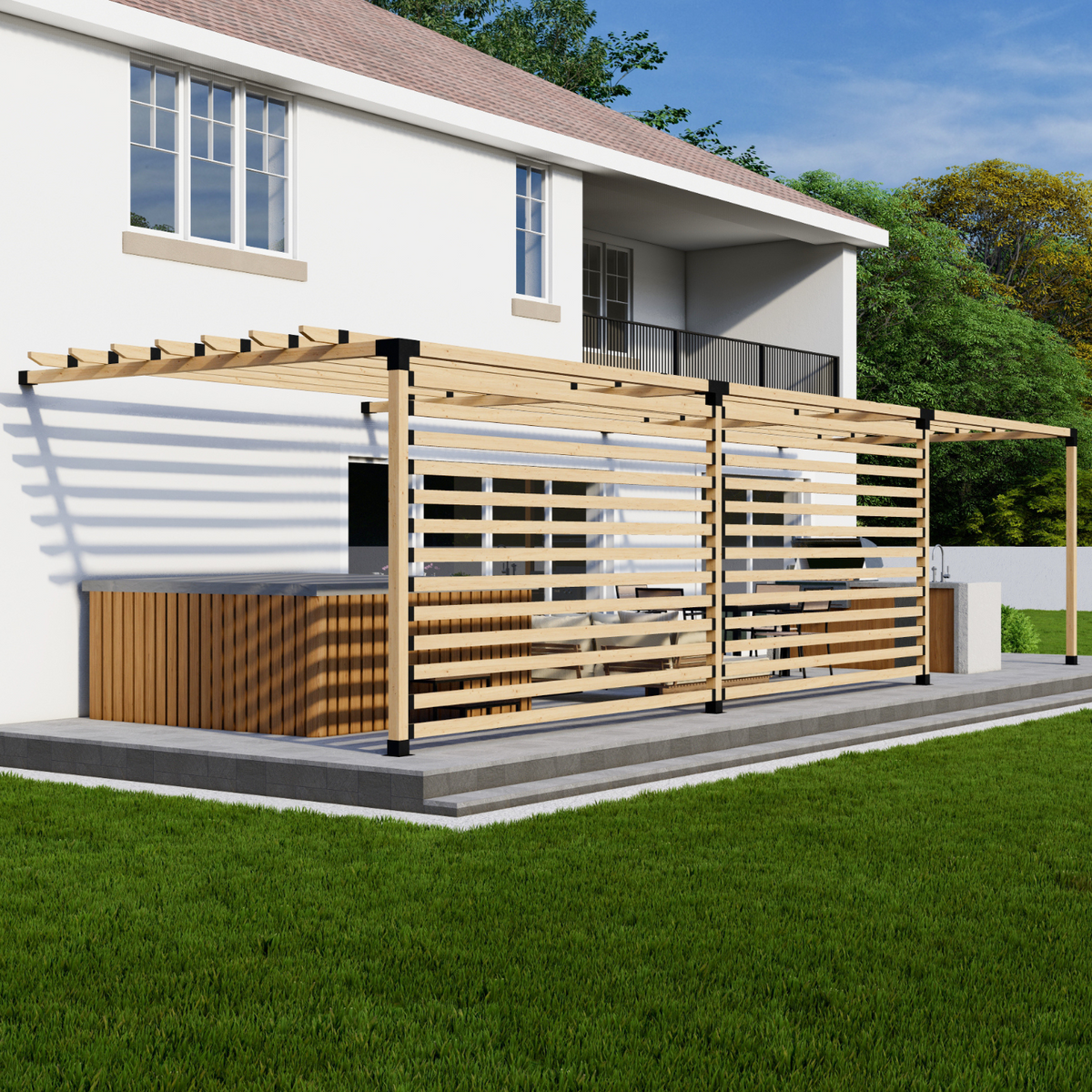 Set of Black Brackets for Pergola