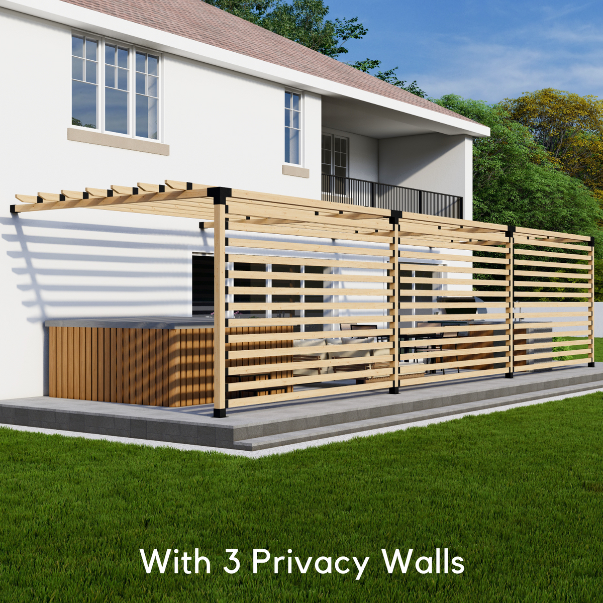 Kit to Assemble Pergola Attached to House