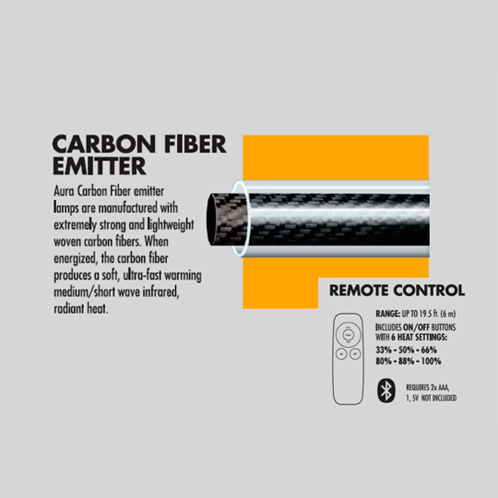 Aura CF40240B – Chauffage infrarouge en fibre de carbone avec télécommande 2 niveaux