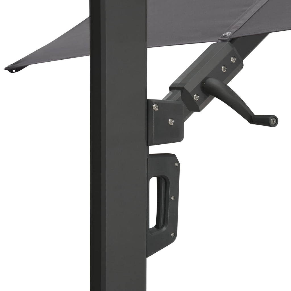 PURPLE LEAF – Parasol de terrasse déporté avec structure métallique Charcoal et toile ventilée pour cour et jardin