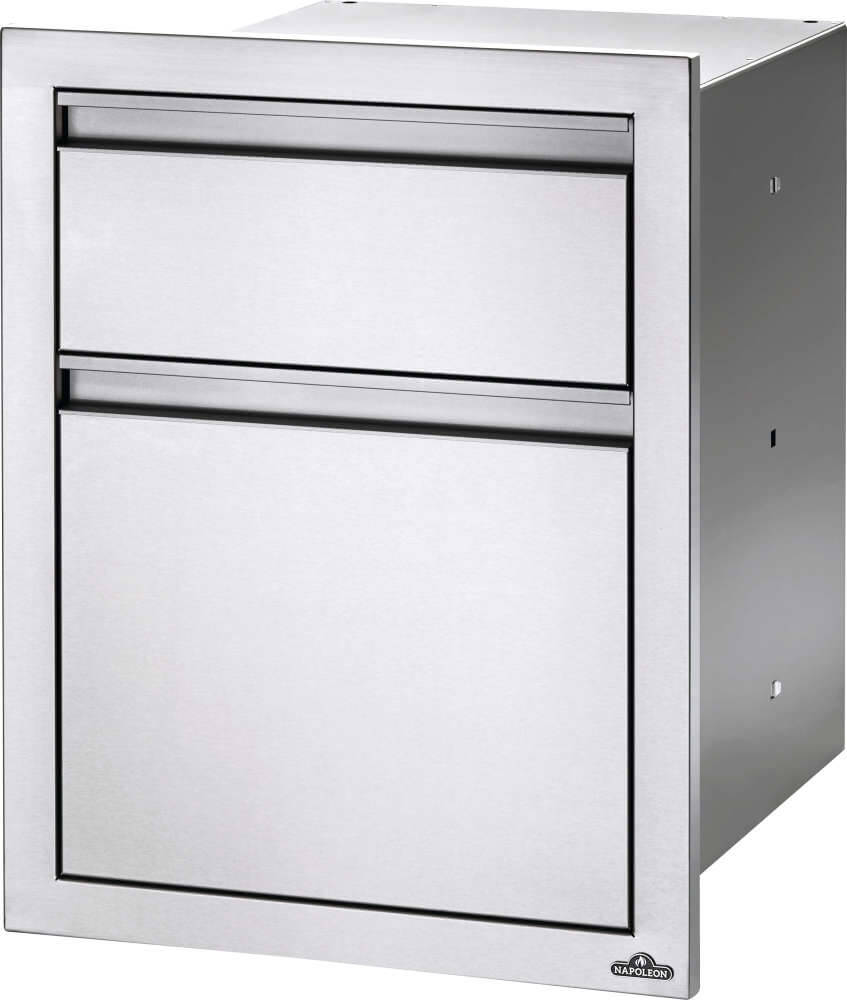 Napoleon 18" x 24" Double Drawer: Large and Standard, Stainless Steel BI-1824-2DR