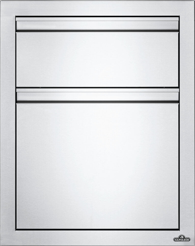 Napoleon 18" x 24" Double Drawer: Large and Standard, Stainless Steel BI-1824-2DR
