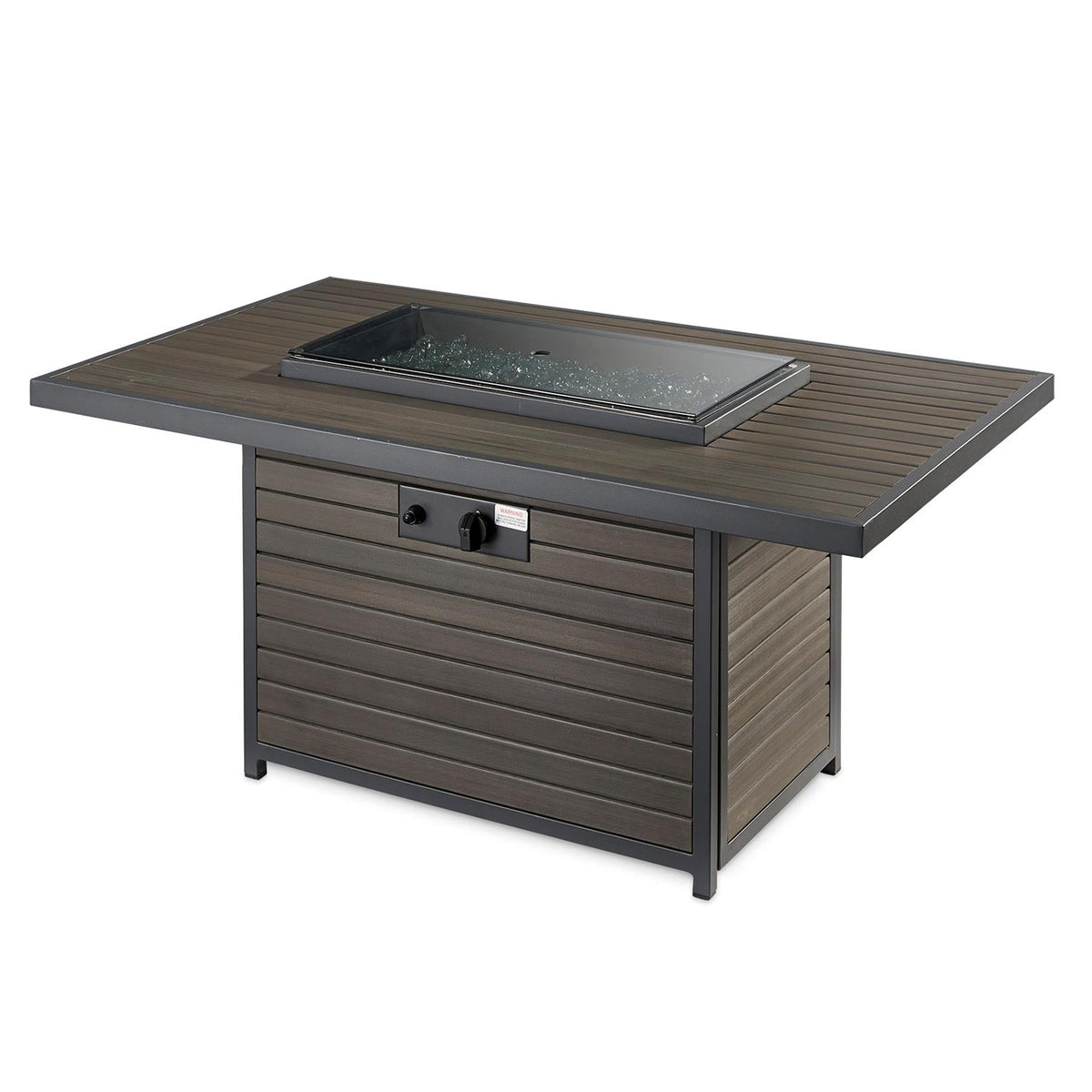 Brooks Rectangular Gas Fire Pit Table w/ Glass Guard BRK-1224-K/GG-1224