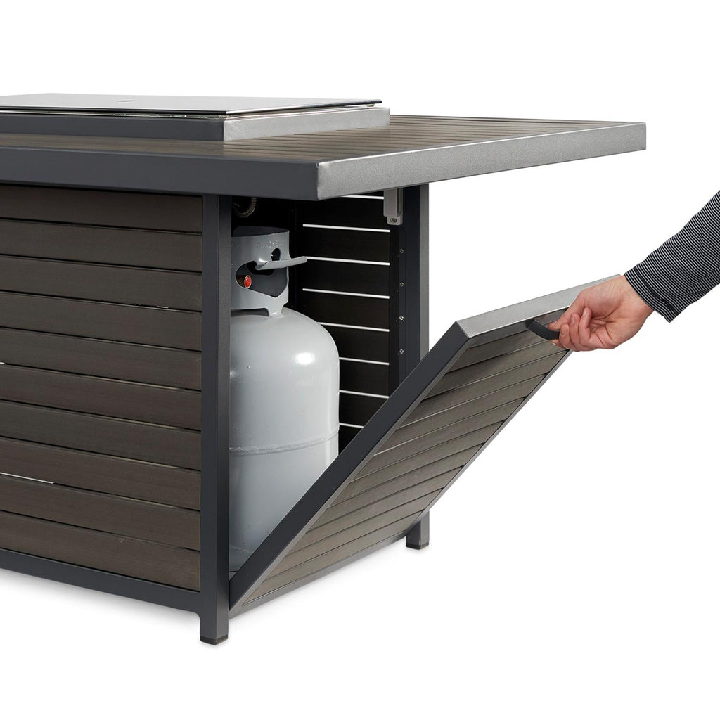 Brooks Rectangular Gas Fire Pit Table w/ Glass Guard BRK-1224-K/GG-1224
