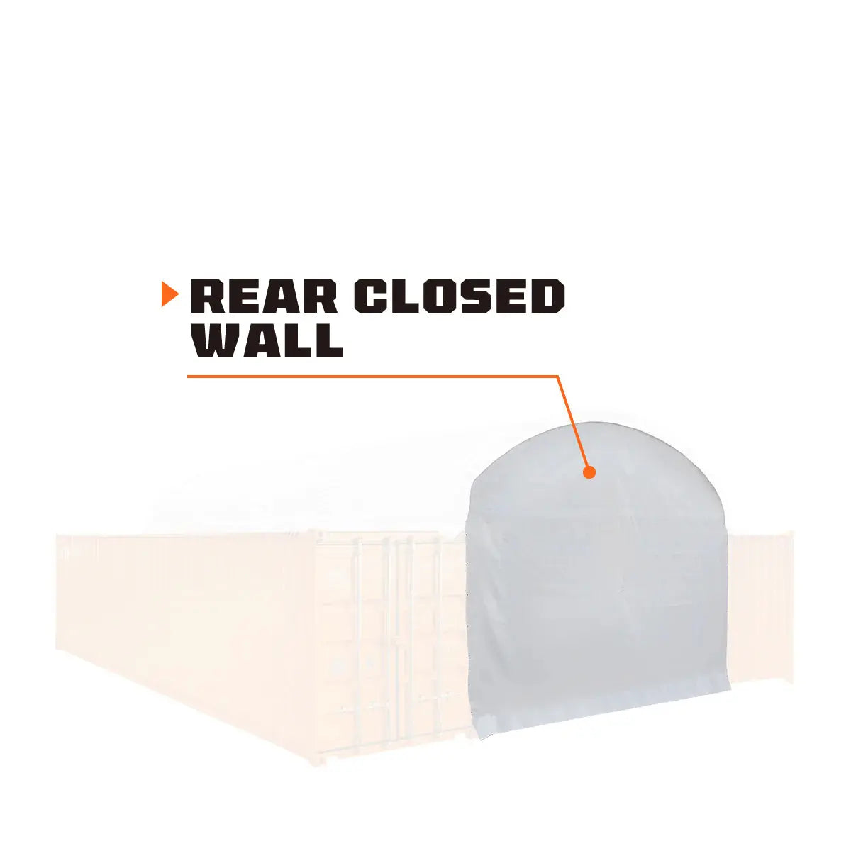 Back End Wall Kit, Compatible with TMG-DT2041CV container shelters installed with the high cube containers (9'6"), TMG-DT20BW9V