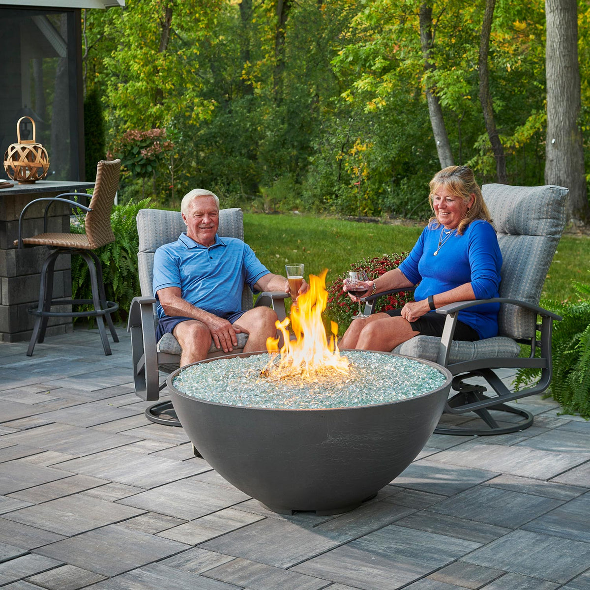 42" Cove Edge Round Gas Fire Pit Bowl - Midnight Mist CV-30EMM