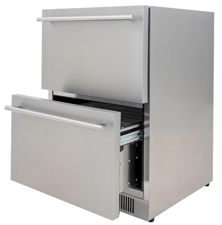 Blaze 24" 5.1 Cu Ft. Double Drawer OUTDOOR RATED Refrigerator, Stainless Steel - BLZ-SSRF-DBDR5.1