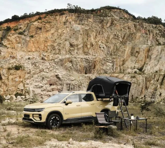 140cm Roof Top Tent, Fold-Out Aluminum Design, Removable Ladder, Waterproof & Windproof, DOBA-CRT140