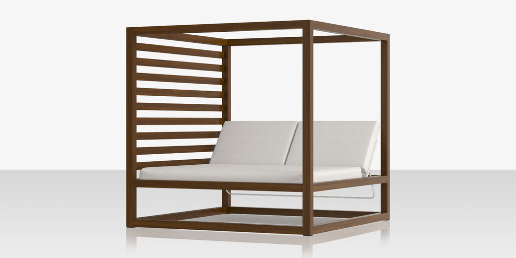 Breeze Cabana 15' Optional: Aluminum Wood Grain Slats - Left Side