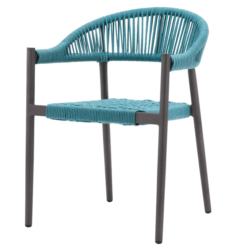 Skye Dining Arm Chair - Tex White Frame with Gray Durarope