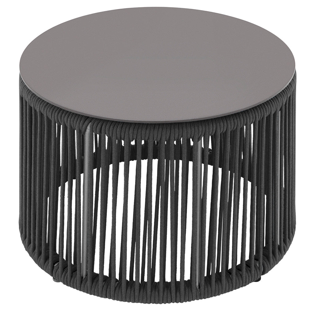 Skye Side Table (Round) - Gray Rope