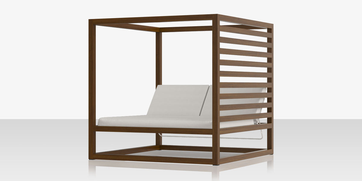 Breeze Cabana 15' Optional: Aluminum Wood Grain Slats - Right Side