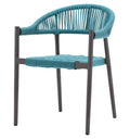 Skye Dining Arm Chair - Tex Gray Frame with Teal - Gray Durarope