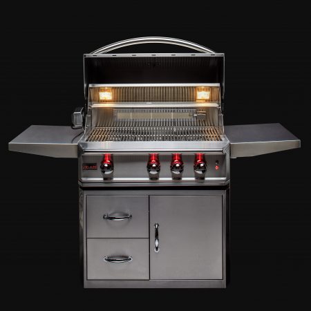 Blaze PRO 34" 3-Burner Built-In Gas Grill w/ Grill Cart - BLZ-3PRO + BLZ-3PRO-CART