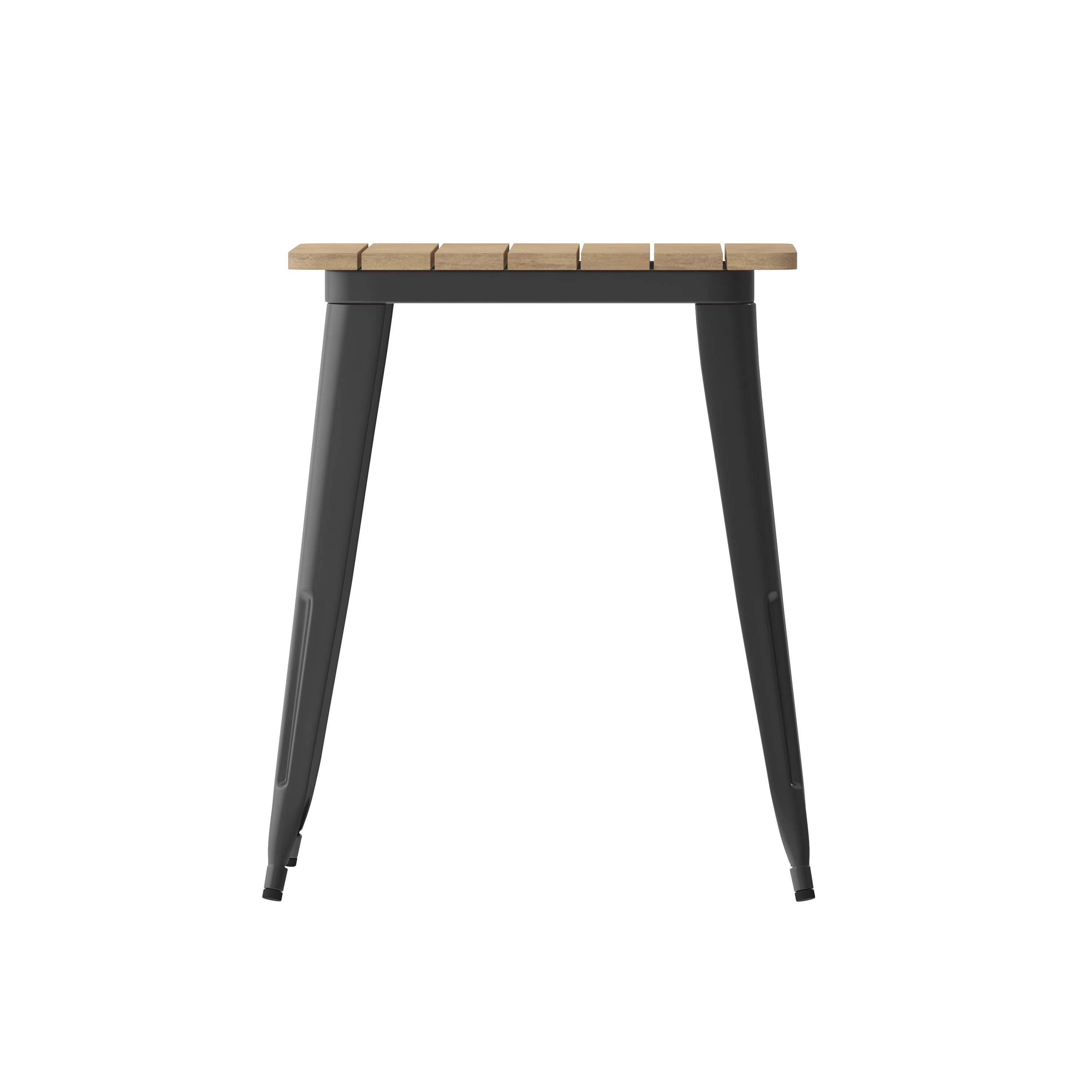 Declan Commercial Grade Indoor/Outdoor Dining Table, 23.75" Square All Weather Poly Resin Top with Steel Base