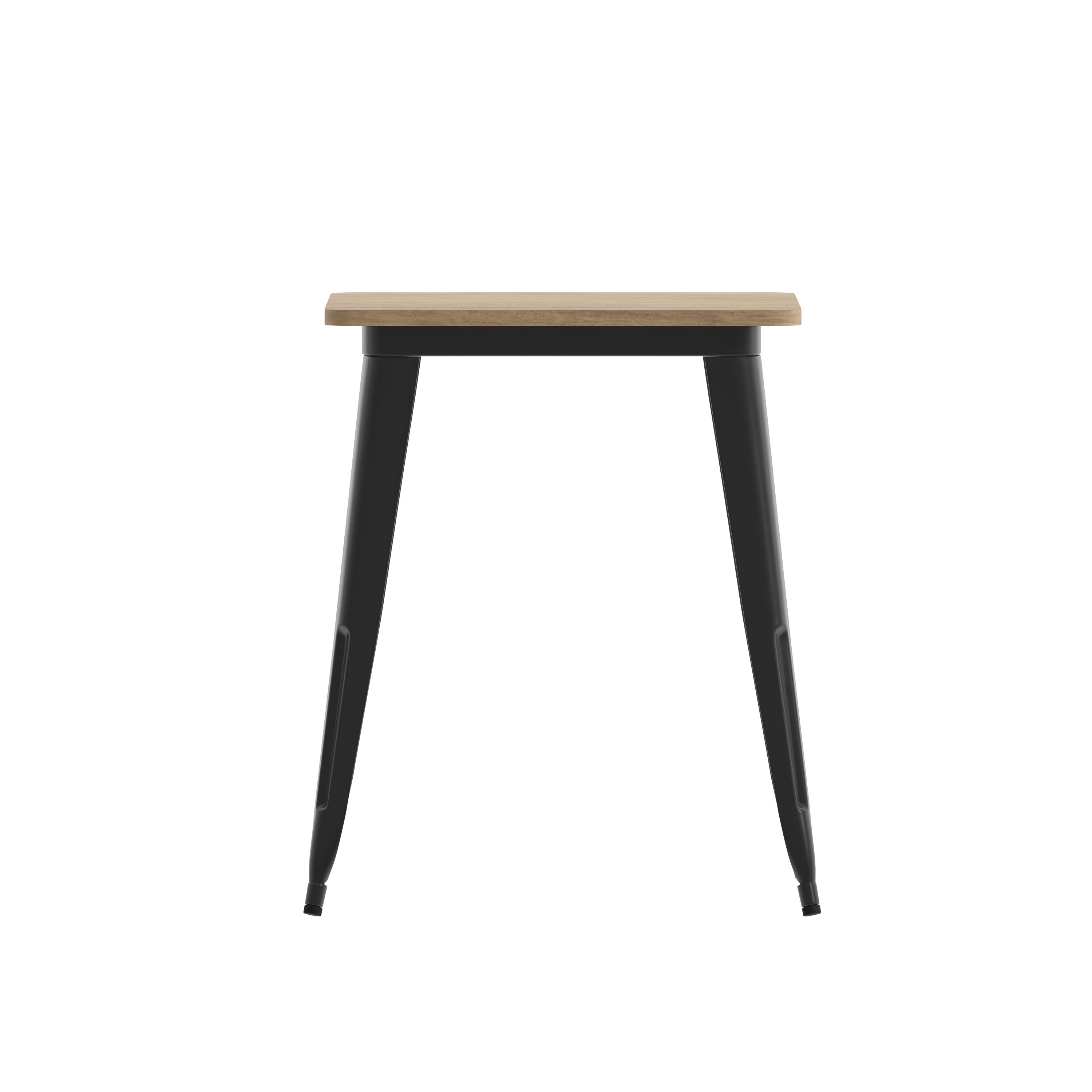 Declan Commercial Grade Indoor/Outdoor Dining Table, 23.75" Square All Weather Poly Resin Top with Steel Base