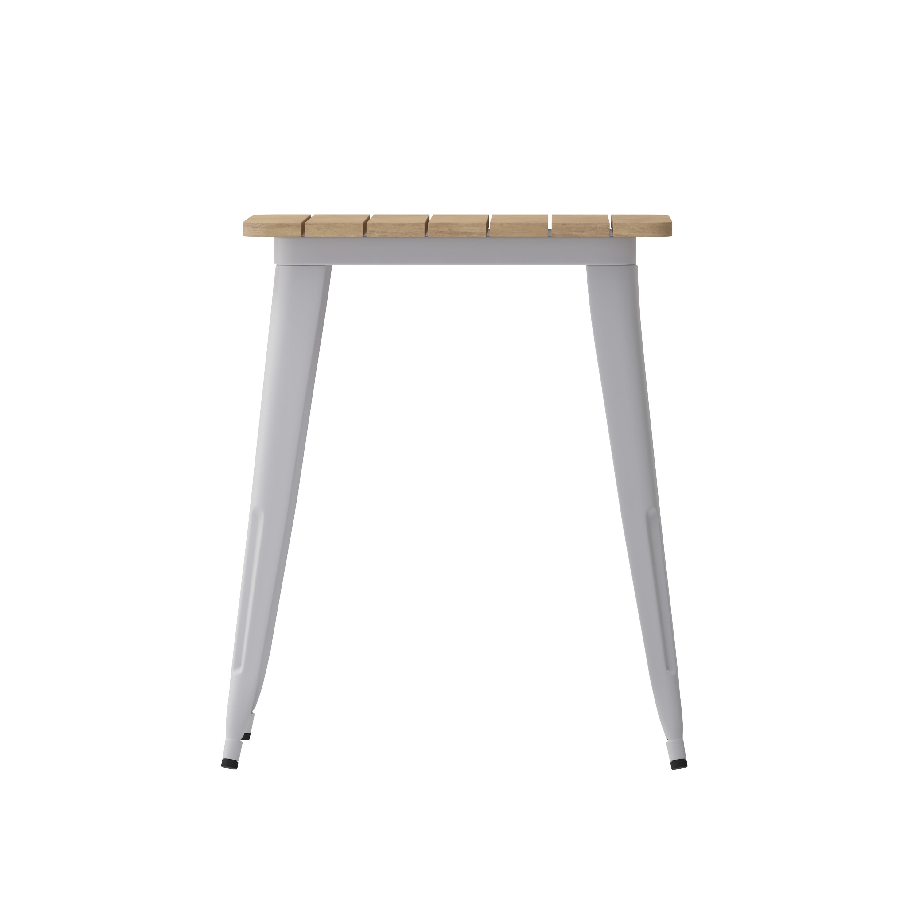 Declan Commercial Grade Indoor/Outdoor Dining Table, 23.75" Square All Weather Poly Resin Top with Steel Base
