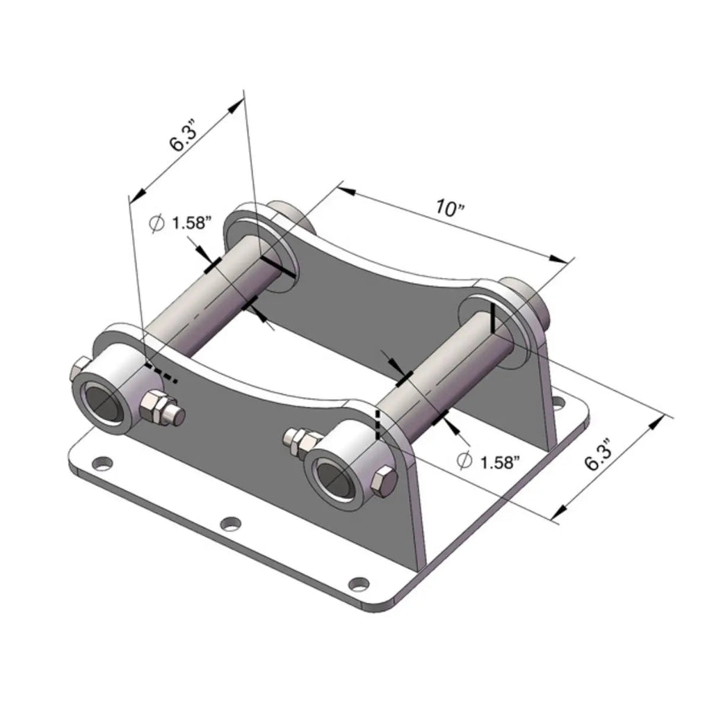 Double Pin Cradle Hitch, Excavator Auger Hookup, Compatible w/PAD30 Auger Drive, TMG-PAFE