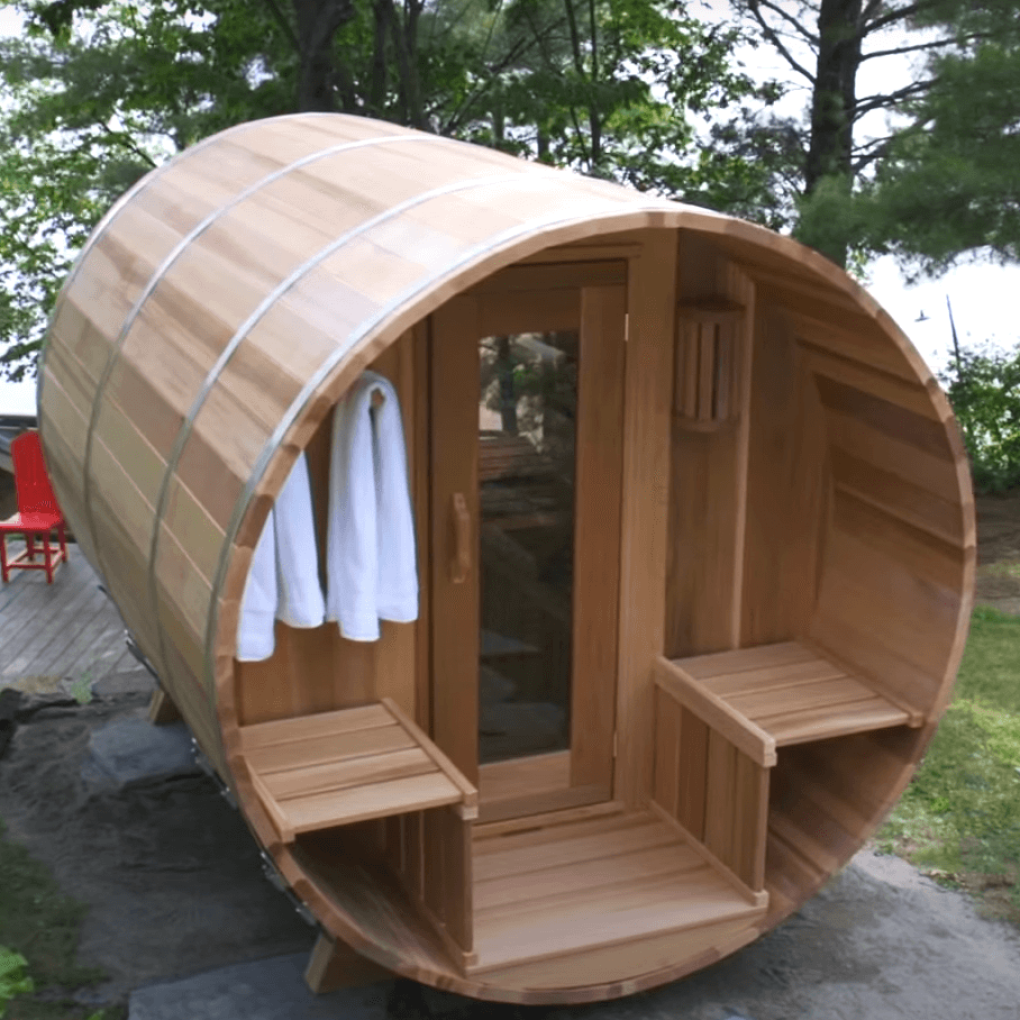 Saunas tonneau en cèdre à vue panoramique