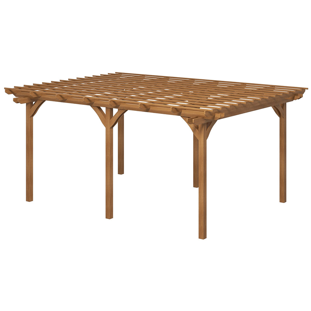 PerArbor 12' x 16' Wood Pergola for Climbing Plants at Garden, Backyard, Brown