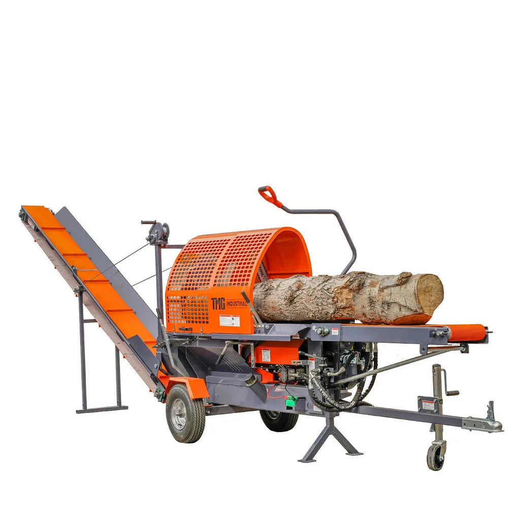 Firewood Log Splitter Processor Conveyor, 15" x 23" Log Capacity, 14 HP Kohler Engine, 18" Chainsaw, TMG-GLS20