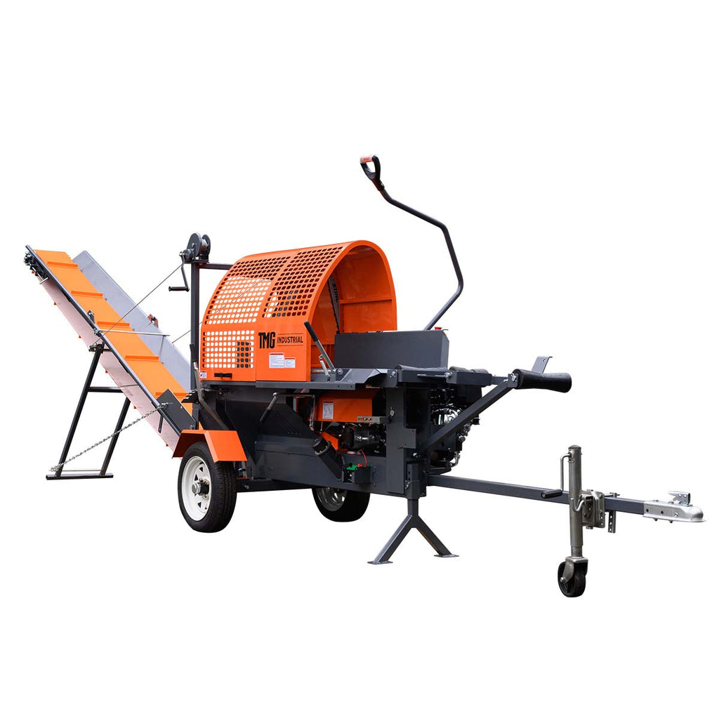Firewood Processor with Conveyor, 15 HP Gas Engine, 18" STIHL® Chainsaw, ∅15" x 24" Log Capacity TMG-GLS16