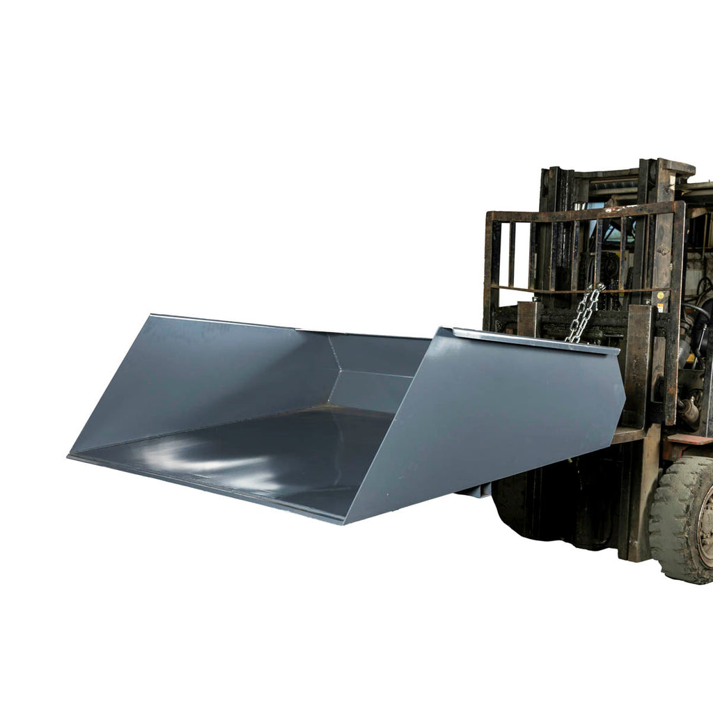 Forklift Snow Bucket, 64” x 55” Work Capacity, 90° Dump Angle, Beveled Edge Design, TMG-FSB64