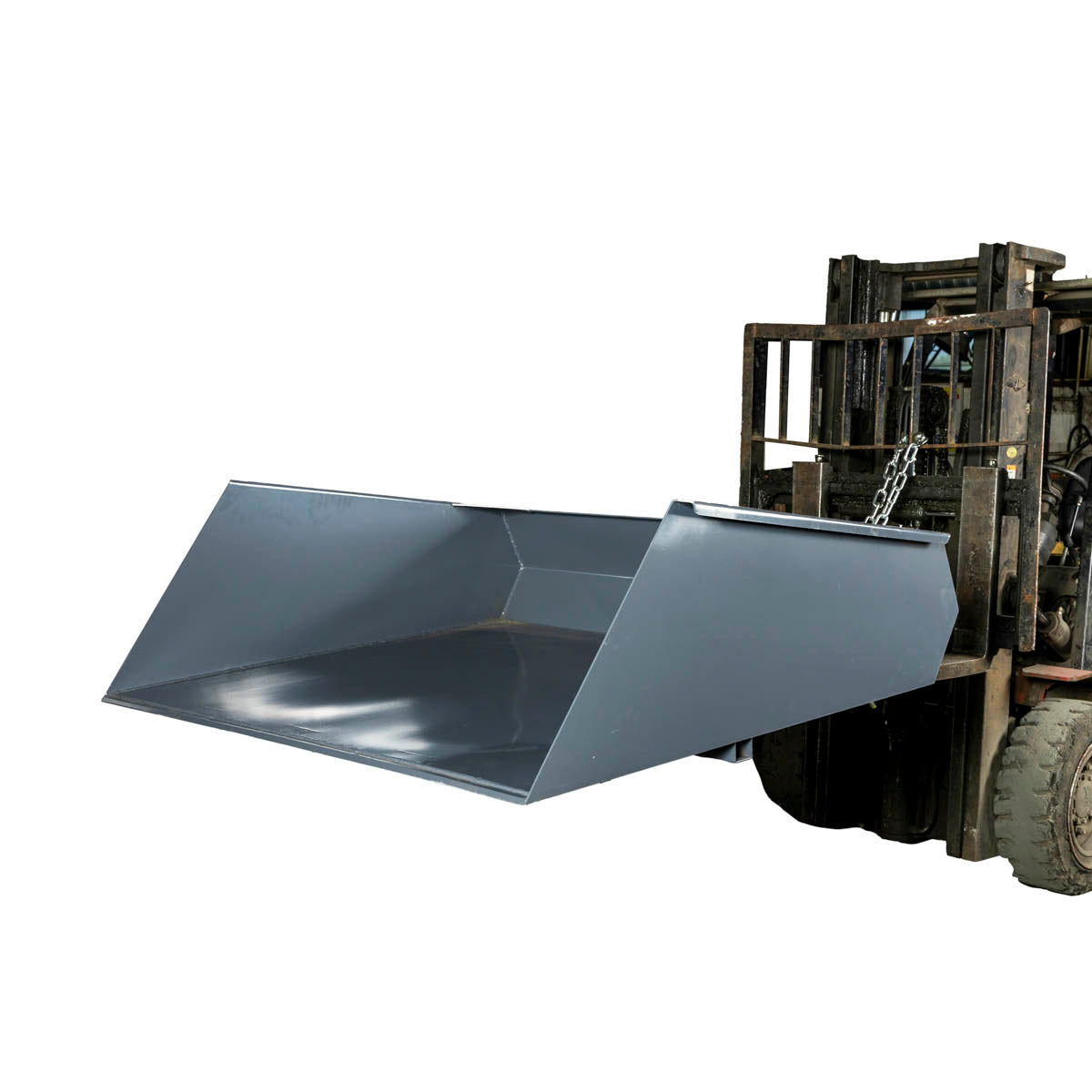 Forklift Snow Bucket, 64” x 55” Work Capacity, 90° Dump Angle, Beveled Edge Design, TMG-FSB64