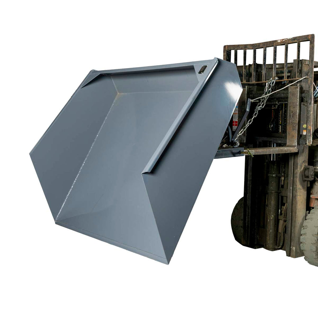 Forklift Snow Bucket, 64” x 55” Work Capacity, 90° Dump Angle, Beveled Edge Design, TMG-FSB64